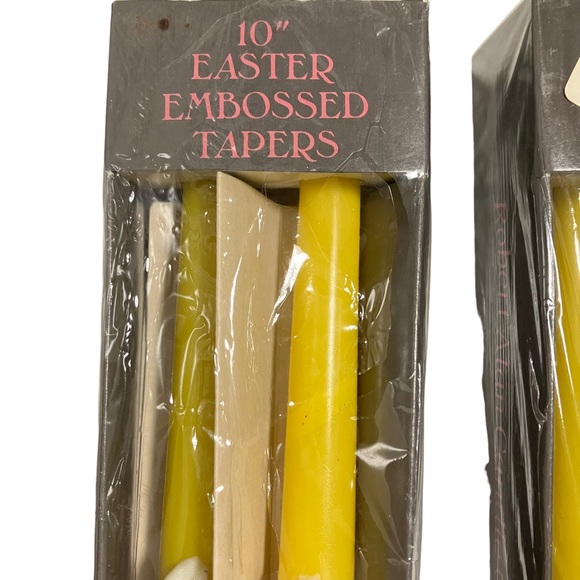 Vintage NIB Robert Alan Candle Company 10" Easter Bunny Tapered Yellow Candles - Picture 3 of 7